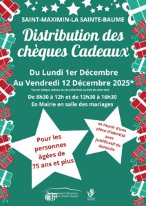 Distribution des chèques-cadeaux pour nos aînés @ Salle sud de la Mairie