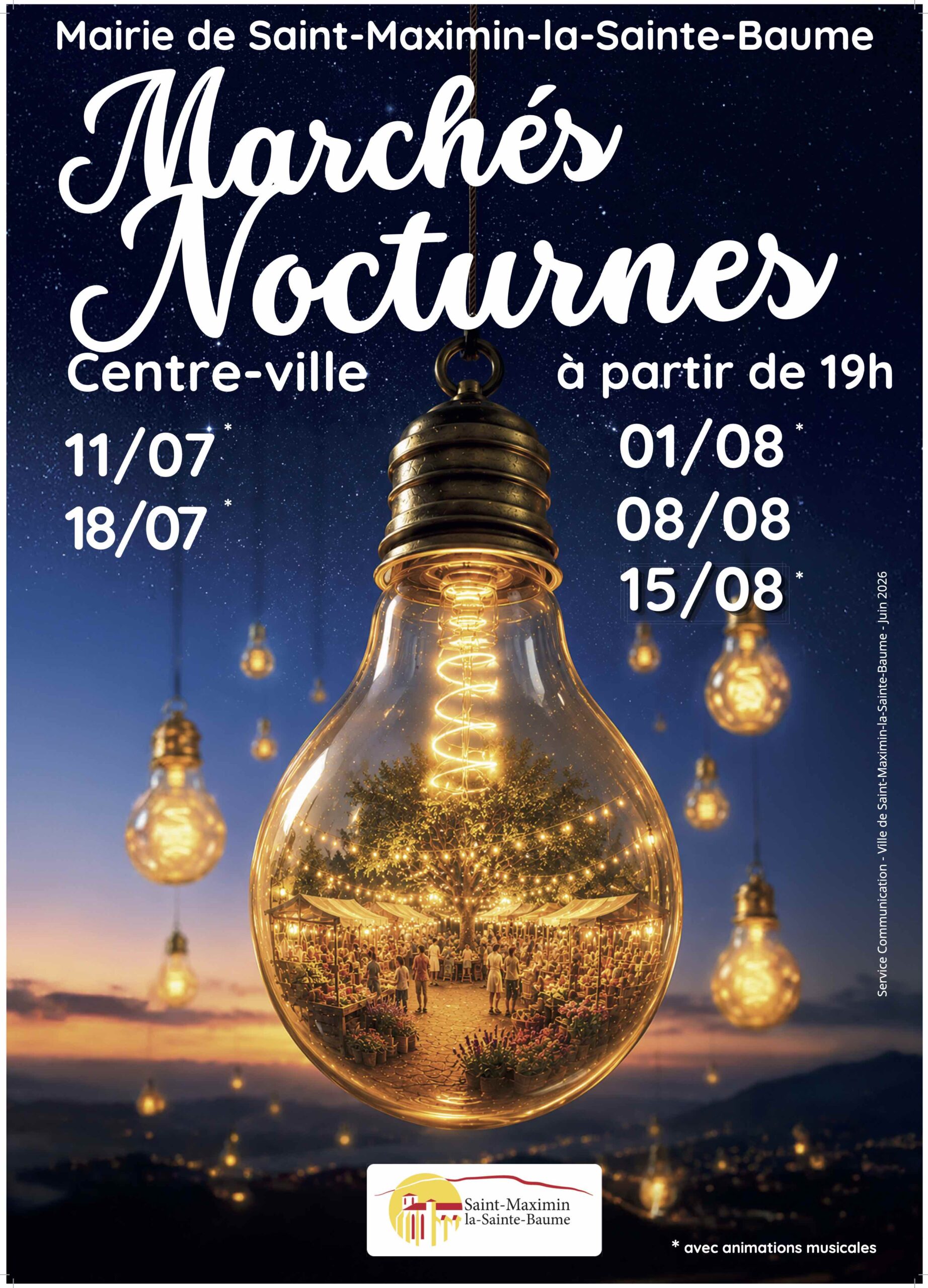 Marchés nocturnes @ Centre-ville Saint-Maximin-la-Sainte-Baume